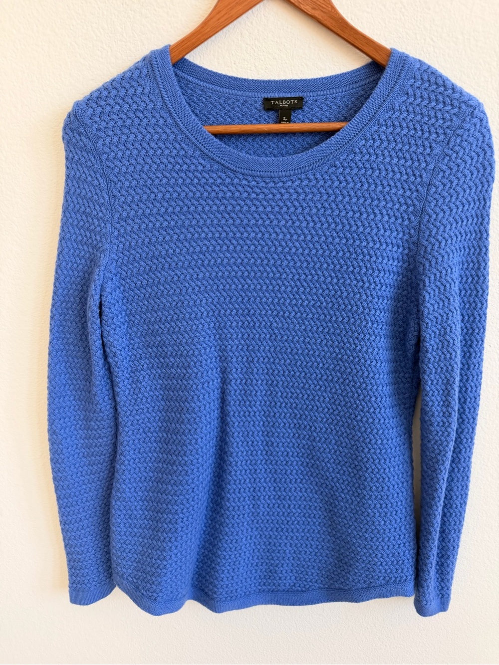 Talbots Blue Textured Scoopneck Sweater